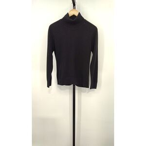 Quince Mongolian Cashmere Turtleneck Sweater Black Sleeved Top M